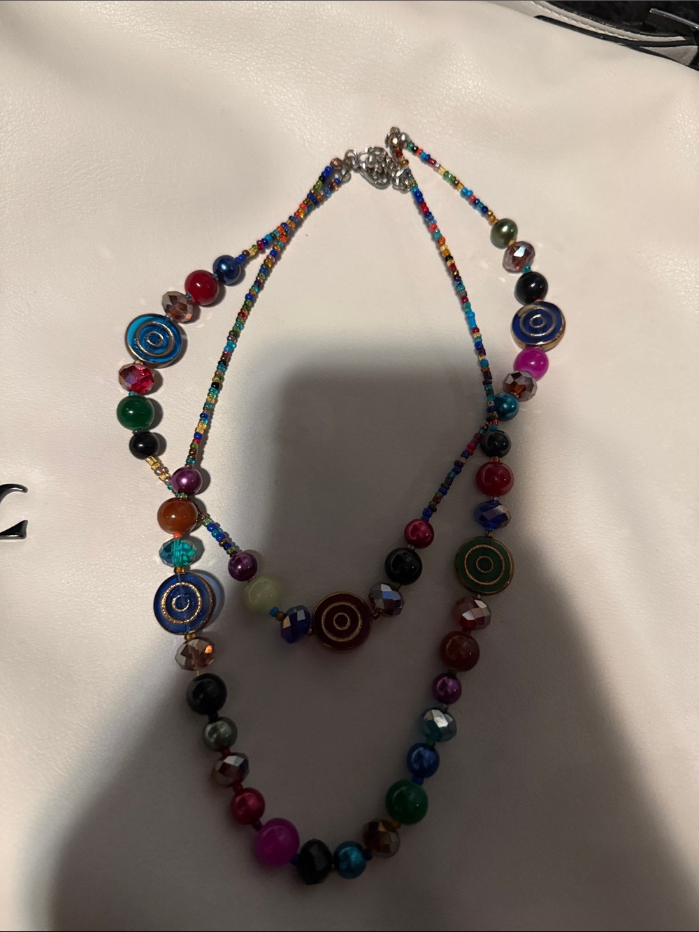 Multicolor Beaded Double-Strand Necklace by
